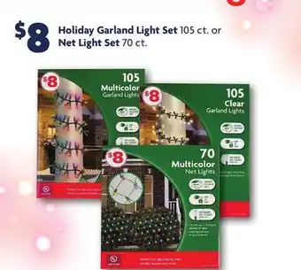 Family Dollar Holiday garland light set 105 ct. or net light set 70 ct offer