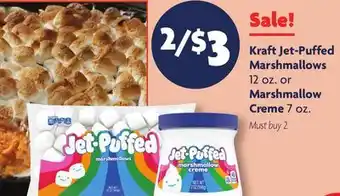 Family Dollar Kraft jet-puffed marshmallows 12 oz. or marshmallow creme 7 oz offer