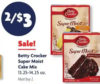 Family Dollar Betty crocker super moist cake mix offer