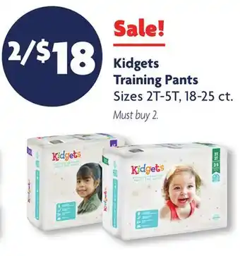 Family Dollar Kidgets training pants offer