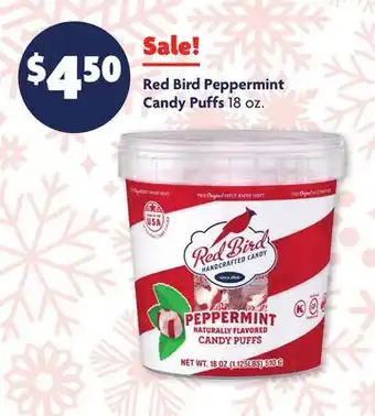 Family Dollar Red bird peppermint candy puffs offer