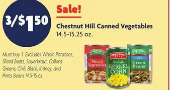 Family Dollar Chestnut hill canned vegetables offer
