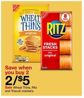 Target Wheat thins, ritz and triscuit crackers offer