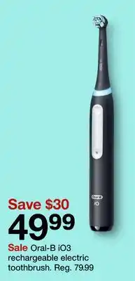 Target Oral-b io3 rechargeable electric toothbrush offer
