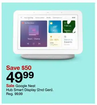 Target Google nest hub smart display (2nd gen) offer