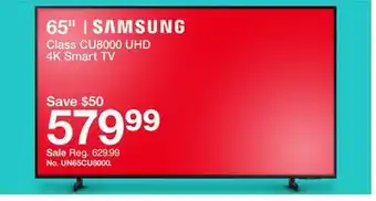 Target Samsung 65 class cu8000 uhd 4k smart tv offer