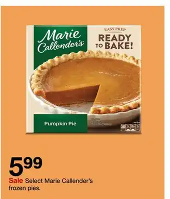 Target Select marie callender's frozen pies offer