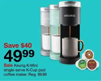 Target Keurig k-mini single-serve k-cup pod coffee maker offer