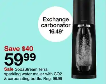 Target Sodastream terra sparkling water maker with co2 & carbonating bottle offer
