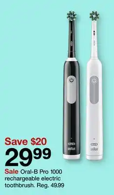 Target Oral-b pro 1000 rechargeable electric toothbrush offer