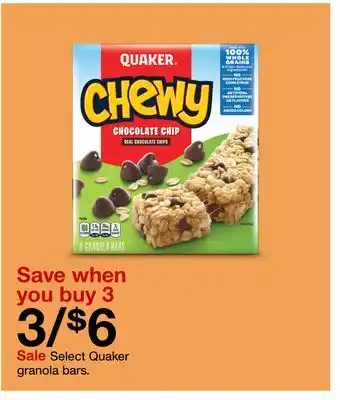 Target Select quaker granola bars offer