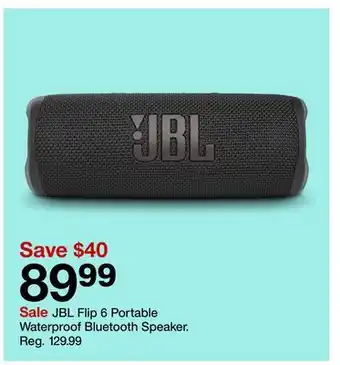 Target Jbl flip 6 portable waterproof bluetooth speaker offer