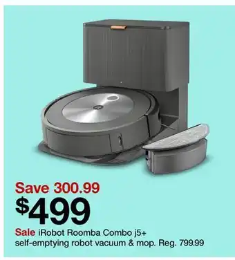 Target Irobot roomba combo j5+ self-emptying robot vacuum & mop offer