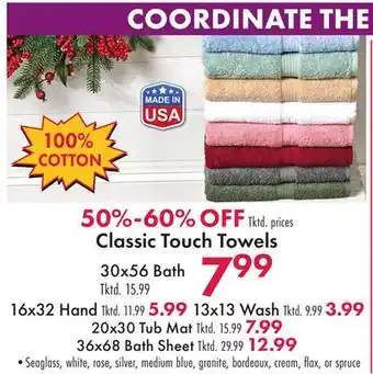 Boscov's Classic touch towels offer