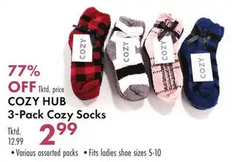 Boscov's Cozy hub 3-pack cozy socks offer