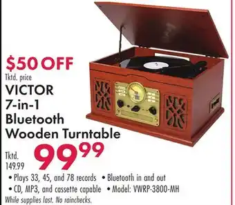 Boscov's Victor 7-in-1 bluetooth wooden turntable offer