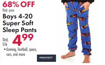 Boscov's Boys 4-20 super soft sleep pants offer