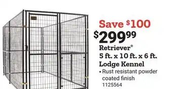 Tractor Supply Company Retriever 5 ft. x 10 ft. x 6 ft. lodge kennel offer