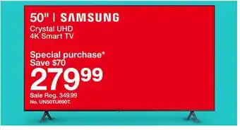 Target Samsung 50 crystal uhd 4k smart tv offer