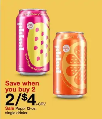 Target Poppi 12 - oz. single drinks offer