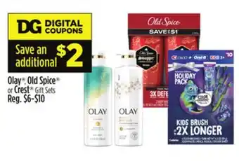 Dollar General Olay , old spice or crest gift sets offer