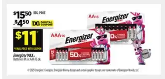 Dollar General Energizer max batteries offer