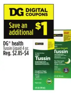Dollar General Dg health tussin liquid offer