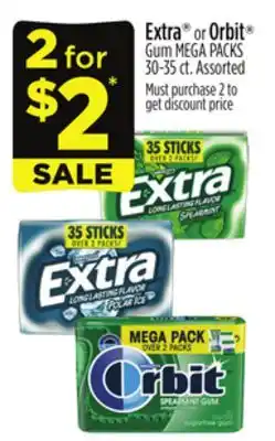 Dollar General Extra or orbit gum mega packs offer