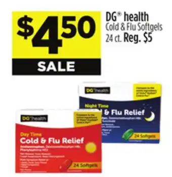 Dollar General Dg health cold & flu softgels offer