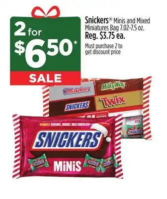 Dollar General Snickers minis and mixed miniatures bag offer