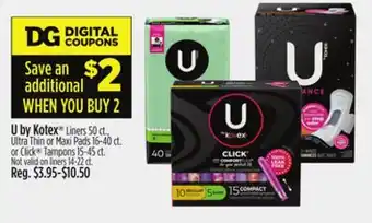 Dollar General U by kotex offer