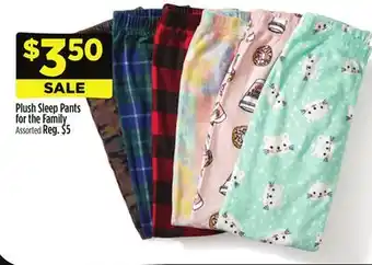 Dollar General Plush sleep pants for the family offer