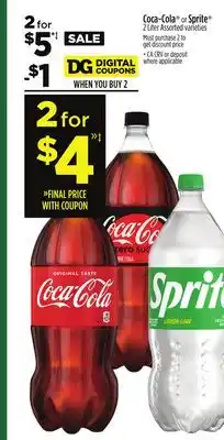 Dollar General Coca-cola or sprite offer
