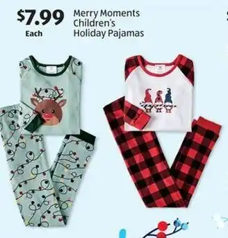 Aldi Merry Moments Children's Holiday Pajamas offer
