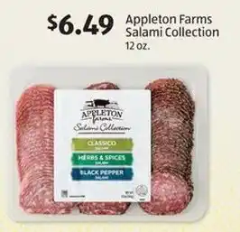 Aldi Appleton Farms Salami Collection 12 oz offer