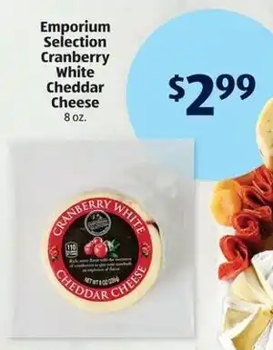 Aldi Emporium Selection Cranberry White Cheddar Cheese 8 oz. offer