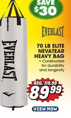 Big 5 Everlast elite nevatear heavy bag 70 lbs offer