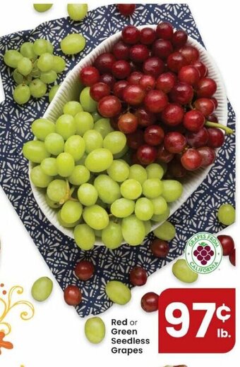 Albertsons Red Or Green Seedless Grapes offer