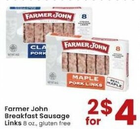 Albertsons Farmer John Breakfast Sausage Links 8 oz offer