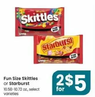 Albertsons Fun Size Skittles Or Starburst offer