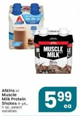 Albertsons Atkins Or Muscle Milk Protein Shakes offer