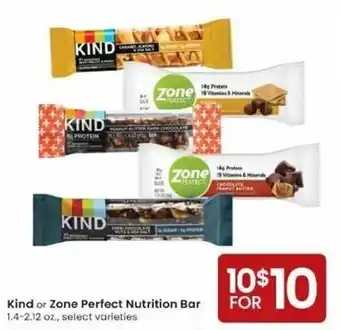 Albertsons Kind Or Zone Perfect Nutrition Bar offer