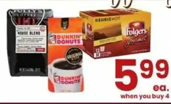Albertsons Dunkin Donuts Coffee, Folgers offer