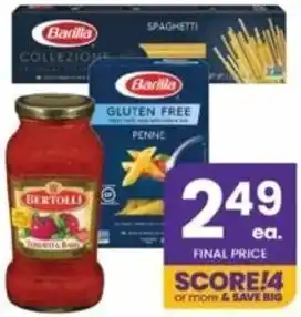 Albertsons Barilla Spaghetti, Barilla Gluten Pene, Bertolli offer