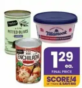 Albertsons Enchilada, Pitted Olives, Tillamook offer