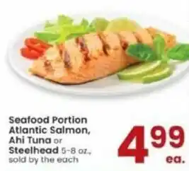 Albertsons Seafood Portion Atlantic Salmon, Ahi Tuna Or Steelhead offer