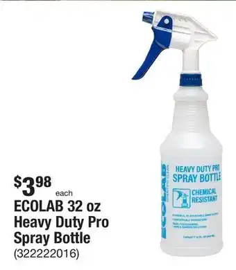 The Home Depot Ecolab 32 oz heavy duty pro spray bottle offer
