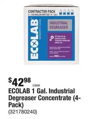 The Home Depot Ecolab 1 gal. industrial degreaser concentrate (4-pack) offer