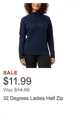 Costco 32 degrees ladies half zip offer