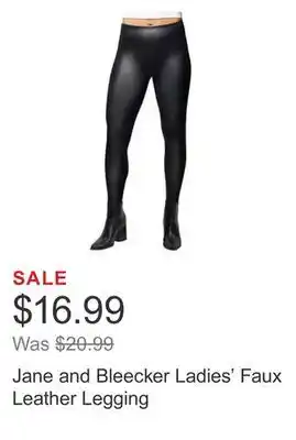 Costco Jane and bleecker ladies' faux leather legging offer